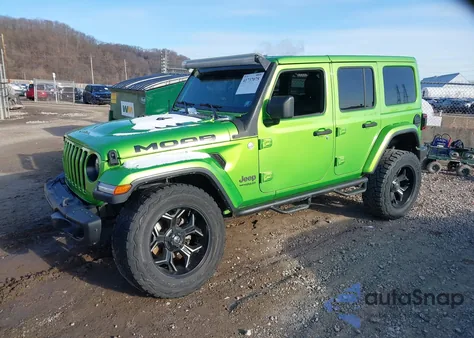 2019 Jeep Wrangler Unlimited Sahara z USA, uszkodzony, nr VIN 1C4HJXEG2KW575571